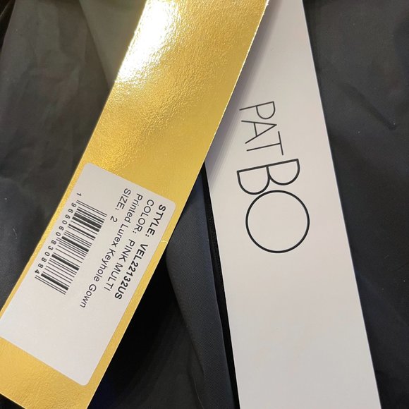 patbo printed lurex keyhole gown-size 2 - Picture 5 of 5